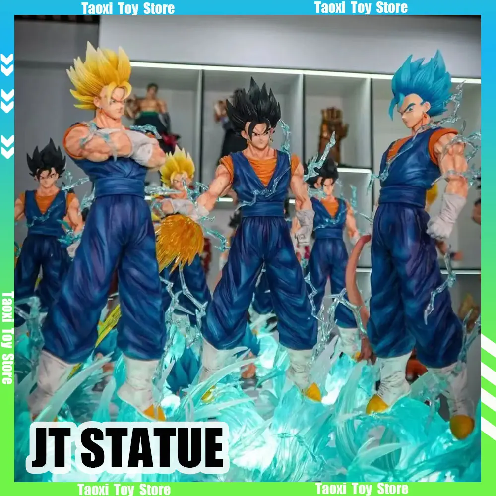 Jt Statue Dragon Ball Z Vegetto Anime Action Figure 38 Cm 14.96 Inches With 3 Heads Replace Super Saiyan Collectible Model Toys