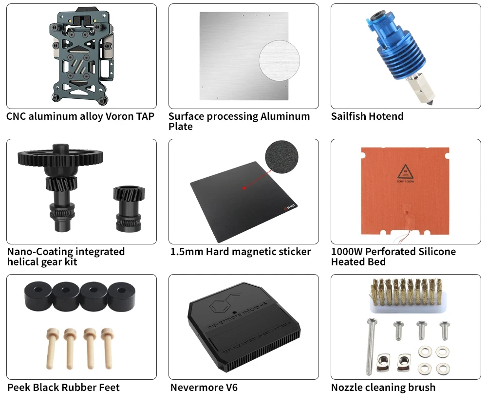 Imagem -06 - Fysetc-voron 2.4 r2 Pro Corexy Kit com Stealthburner Cnc Voron Tap Trilho Oco do Eixo x Ecrã Hdmi5 Impressão 3d 350 mm