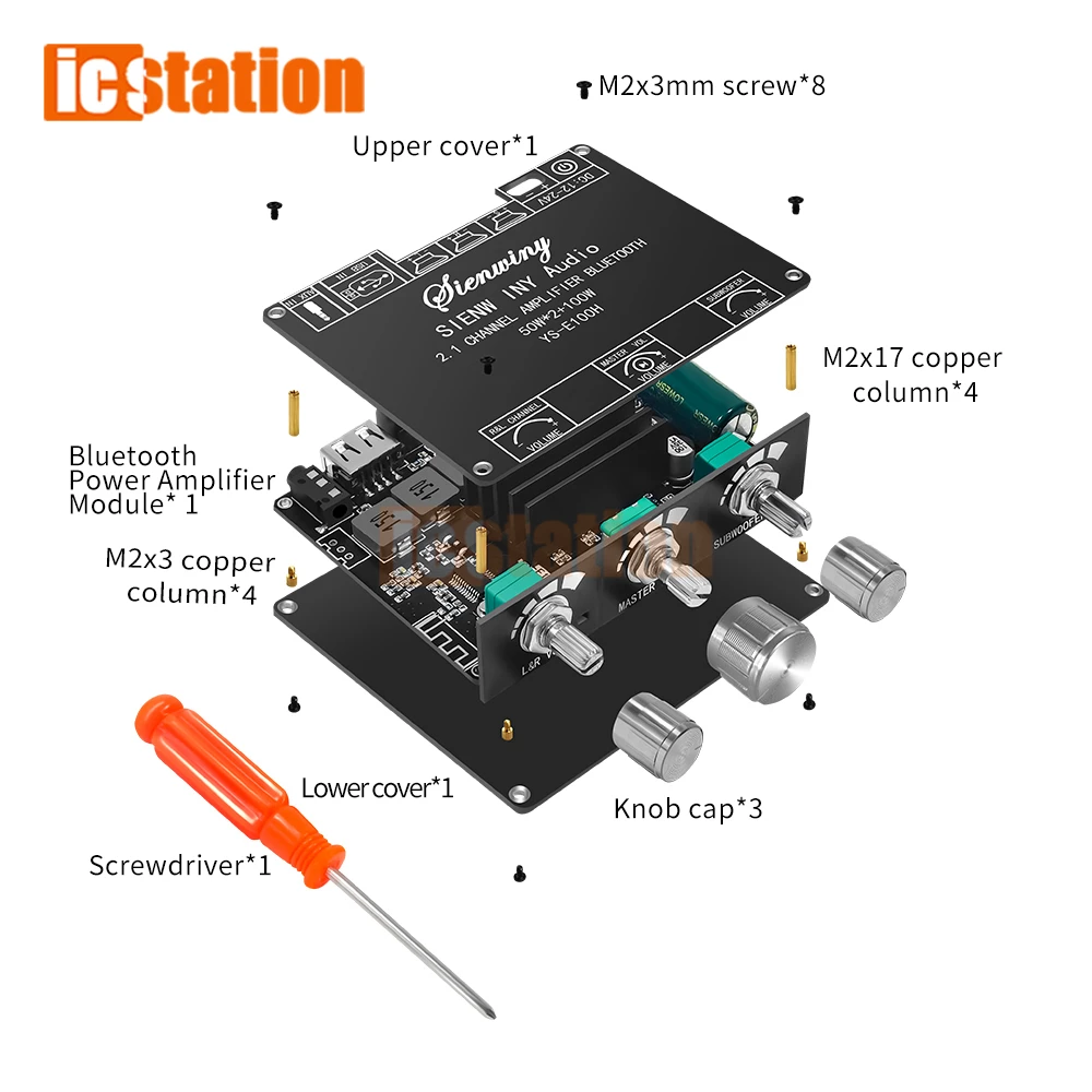 E100H 50 واط * 2 + 100 واط مكبر كهربائي مجلس 2.1 المزدوج قناة بلوتوث متوافق 5.1 مضخم الصوت وحدة ستيريو الصوت