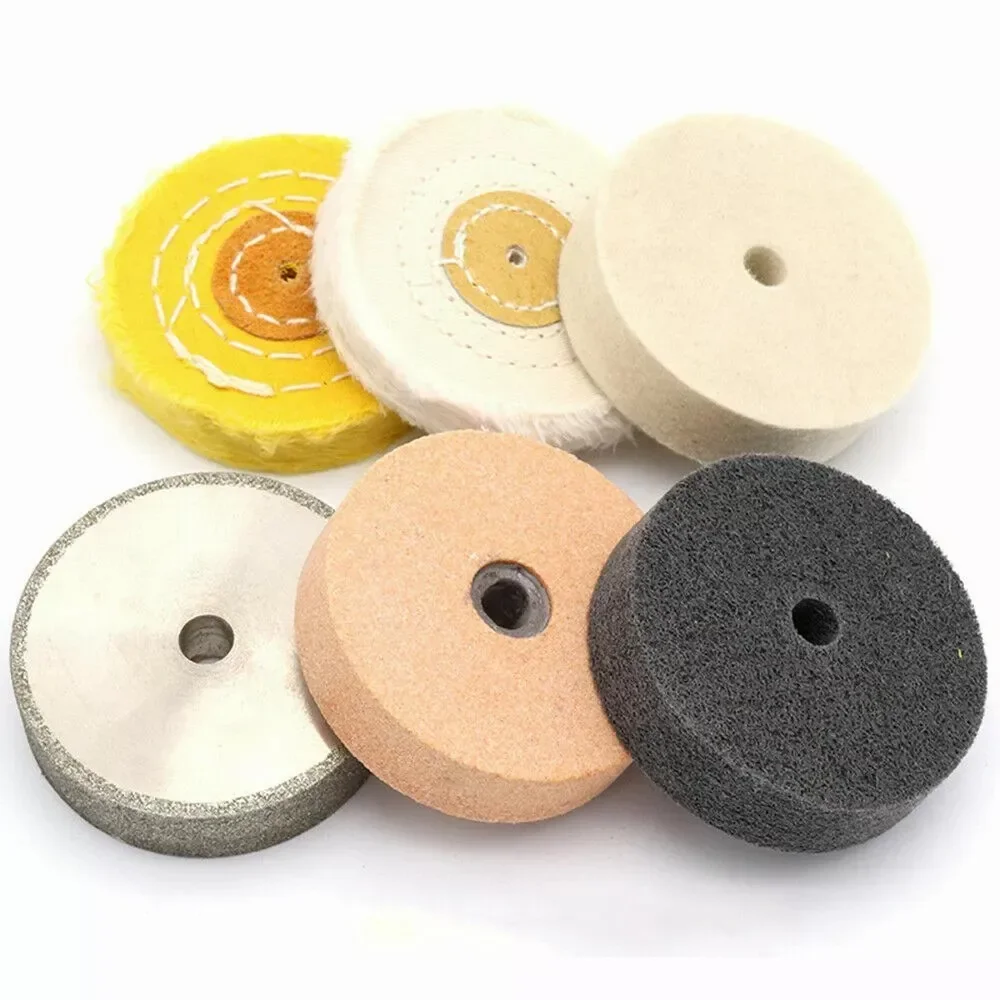 3 "-75Mm Slijpwiel Wolvilt/Nylon/Katoen Polijsten Buff Wiel Slijpschijven Voor Bank Slijpmachine