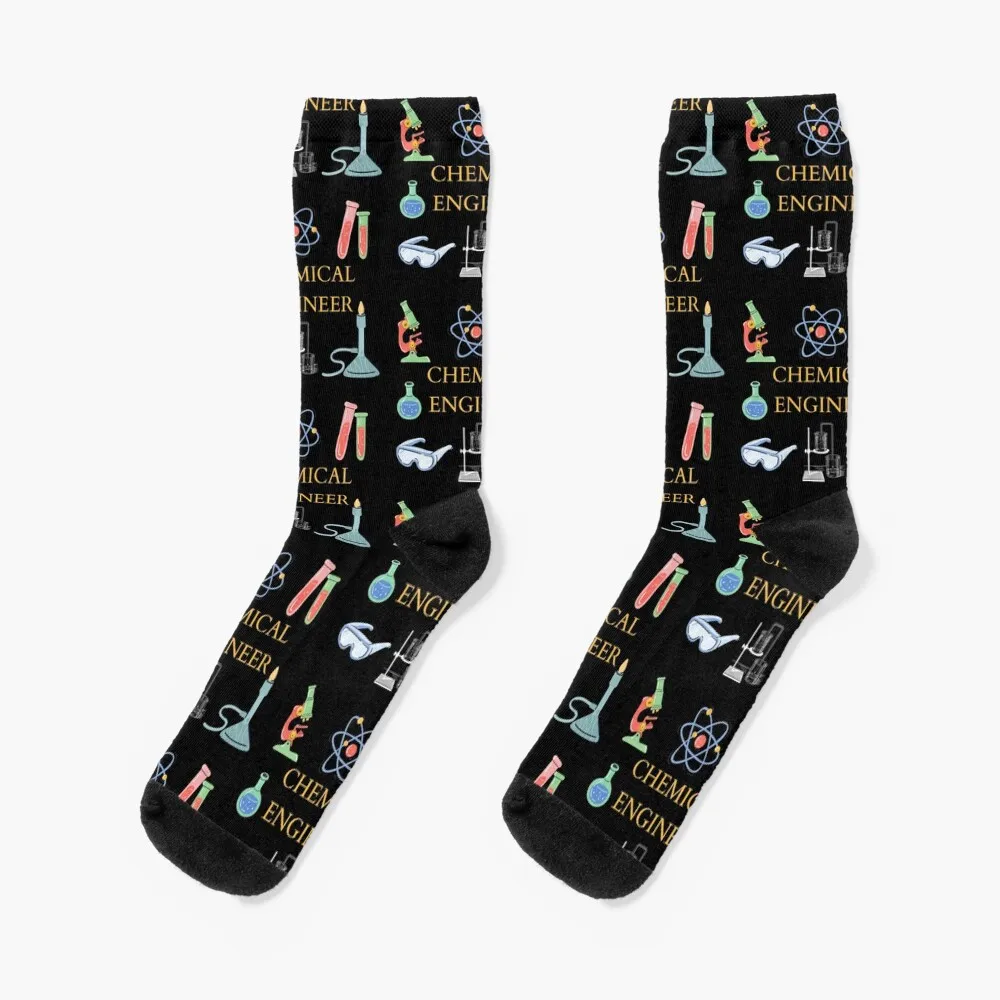 Microscope molecule atom test tube CHEMICAL ENGINEER Socks Toe sports colored Women's Socks Men's