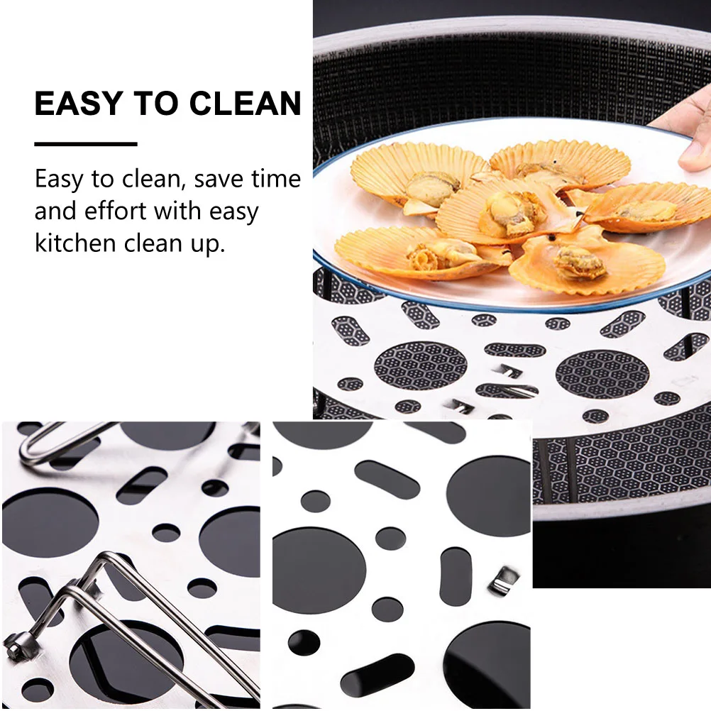 

1pc Stainless Steel Steaming Rack Silver Kitchen Food Steamer For Eggs Fish Buns Bread Cooking Baking Steam Holder Steamer