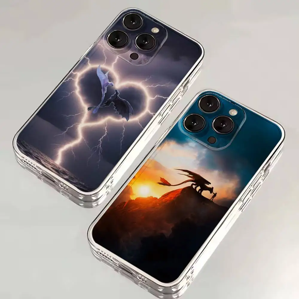 

Cartoon T-Toothless Dragon Phone Case For iPhone 16,15,14,13,12,11,17 Pro,Max,Plus,X,XS,XR,SE,Mini Transparent Soft Cover