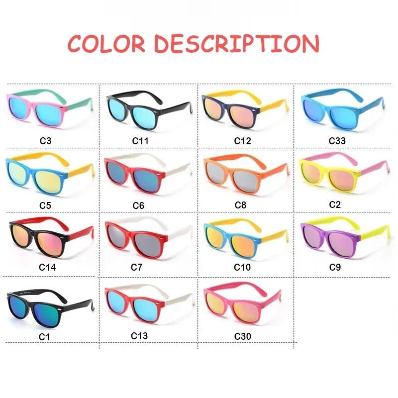 Kids Polarized Sunglasses TR90 Boys Girls Sun Glasses Silicone Safety Glasses Gift for Children Baby UV400 Eyewear Age 3-12