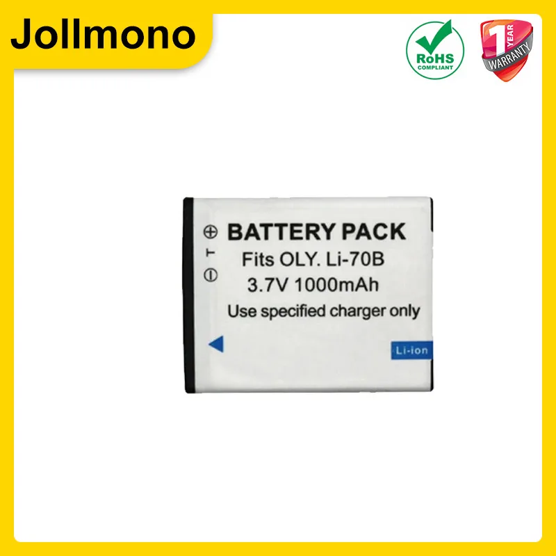 1000 mAh Li-70B Li 70B Battery with LCD USB Charger for Olympus VG-110, VG-120, VG-130, VG-140, VG-160, FE4020