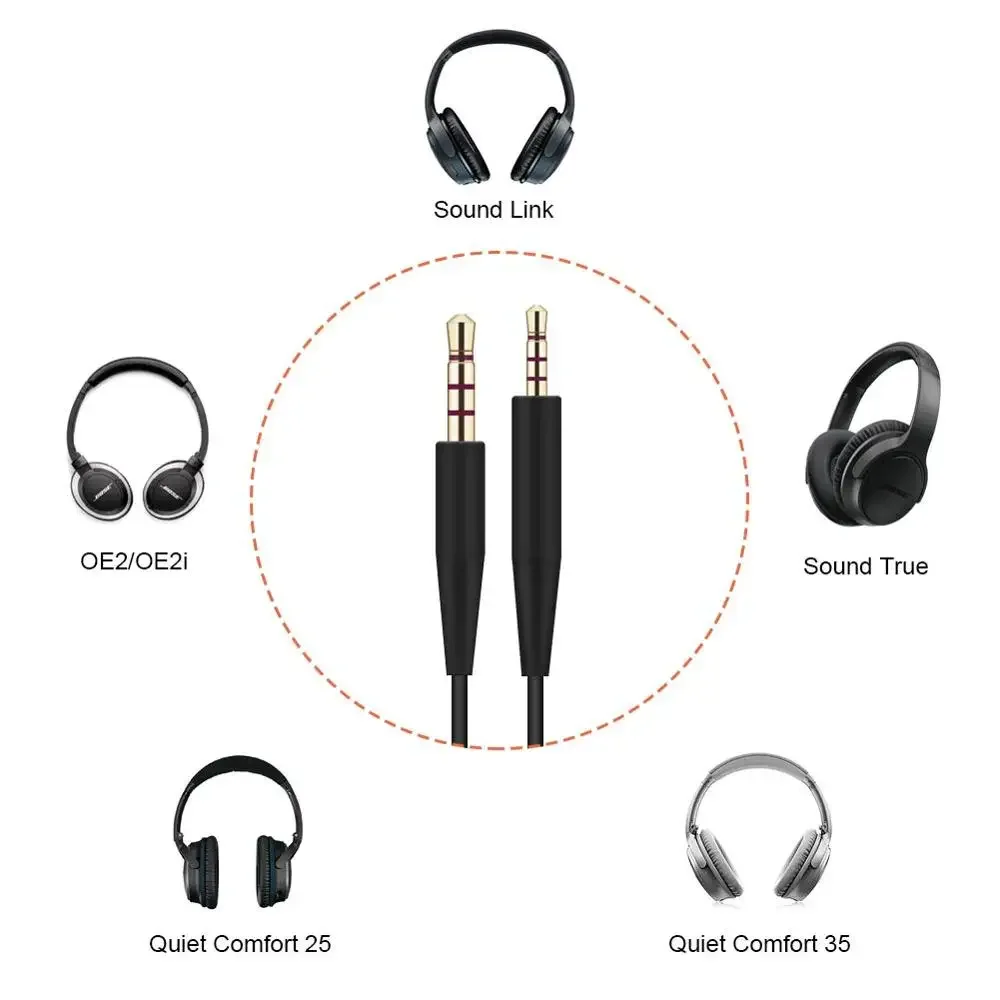 استبدال ستيريو الصوت تمديد كابل الحبل لسماعة Bose QuietComfort 25 35 QC25 QC35 700 NC700 OE2