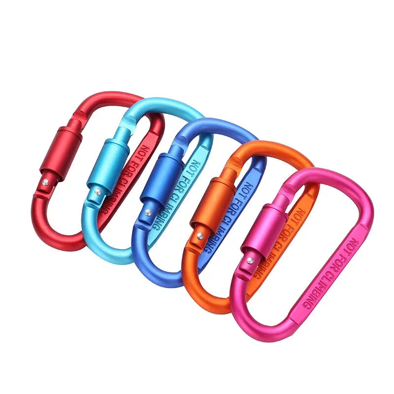 Tactical D Keychain Carabiner Clip Set Aluminium Alloy Tourist Hooks Fishing Carbin Buckle Caribiner Key Holder Keychain Camping