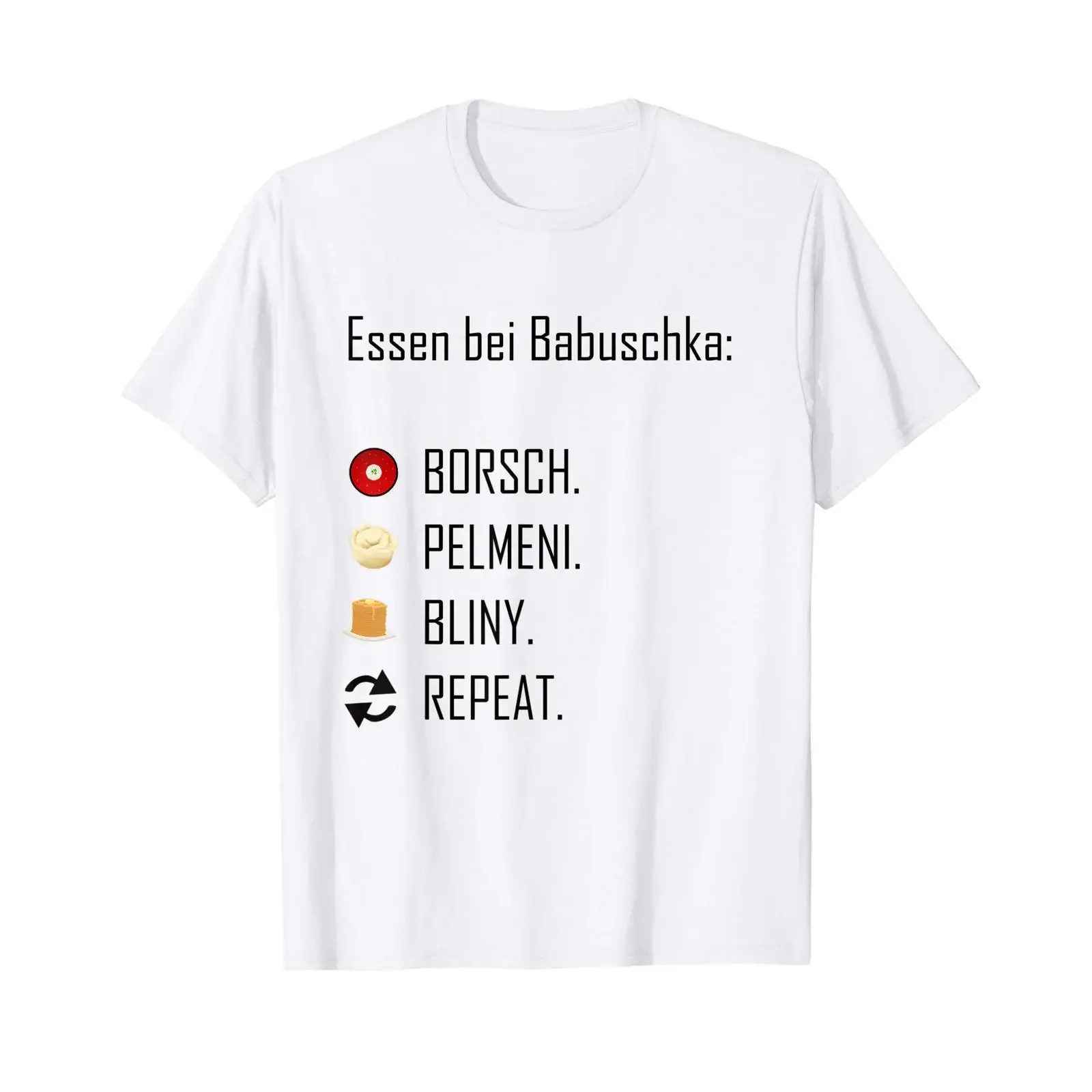 Russian cuisine Babushka Grandma Food Pelmeni Borsch T Shirt vintage Washed Unisex fashion Stylish designer clothes Stretched