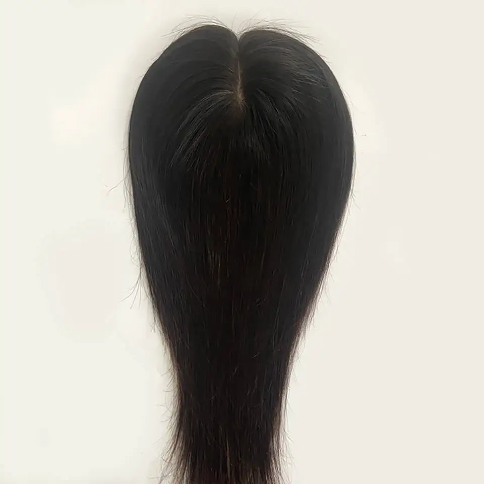 Silk Base Straight Hair Toppers Natural Looking Remy Human Hair Topper With Clips Breathable Hairpieces Systems
