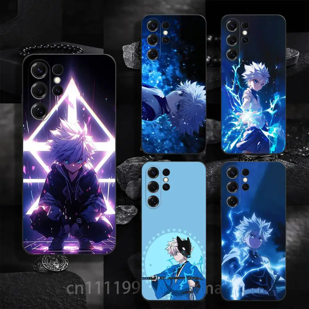 K-Killua Zoldyck Phone Case For Samsung S22,S24,S20,S25,S23,S30,S21,Ultra,Plus,Silky Touch Liquid Protective Shockproof Case