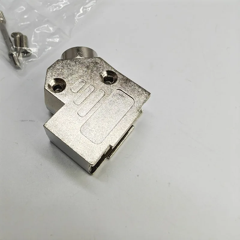 Computer PC RS232 DB9 Metal Shell Oblique 45 Degree Outlet D-SUB 9Pin Female Silver Case Housing