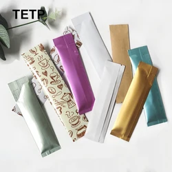 TETP 100pcs Coffee Meal Replacement Powder Packing Bags Aluminium Film Self Adhesive Heat Seal Milk Tea Liquid Honey Trial