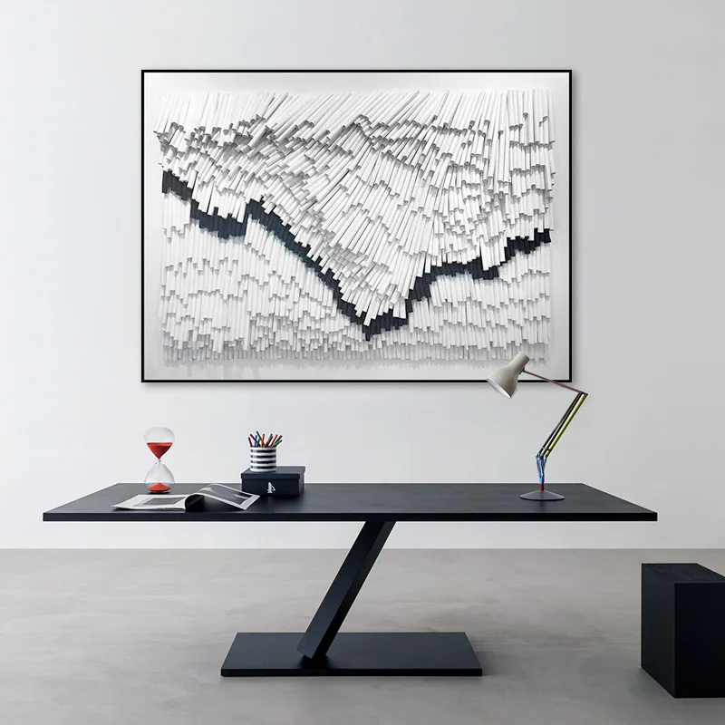 Three-dimensional installation painting living room sofa background decorative painting hotel model room modern simple handmade