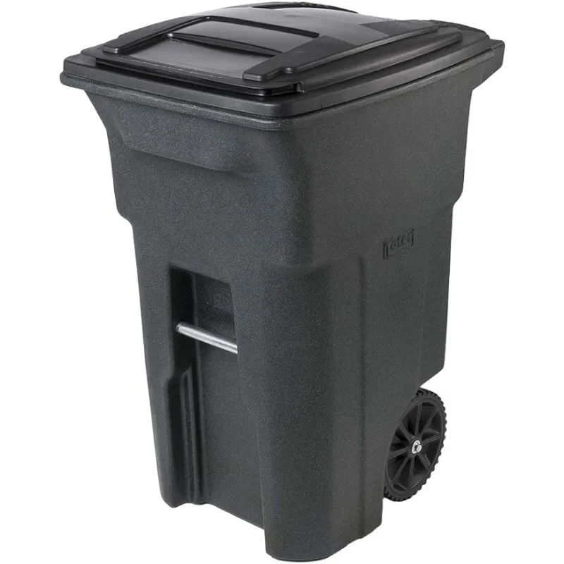 

Toter 025564-R1GRS Residential Heavy Duty 2-Wheeled Trash Can with Attached Lid, 64-Gallon, Greenstone