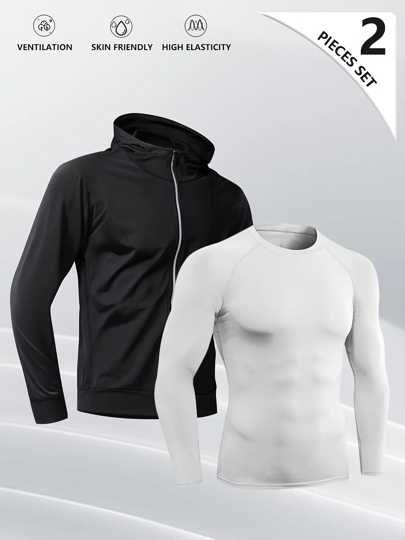 

Спортивный костюм, колготки, мужской костюм для фитнеса, бега, баскетбола, пальто, быстросохнущий костюм с длинными рукавами