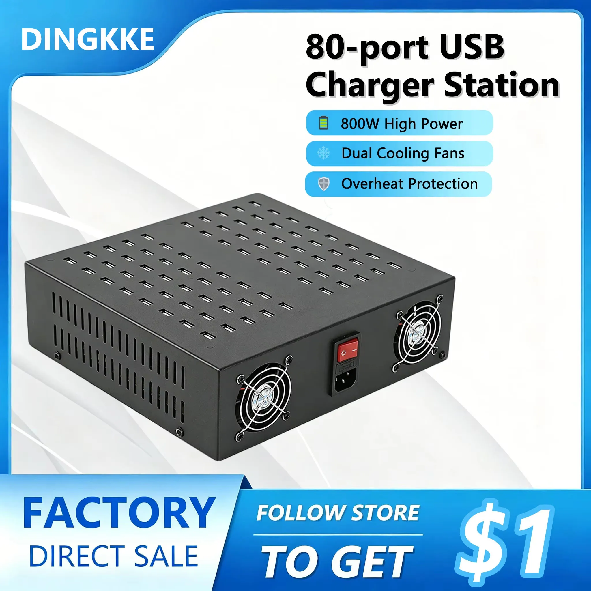800W Universal  80 Ports USB Charger Station for iPhone Xiaomi Multi Device Mobile Repair Shop 충전기