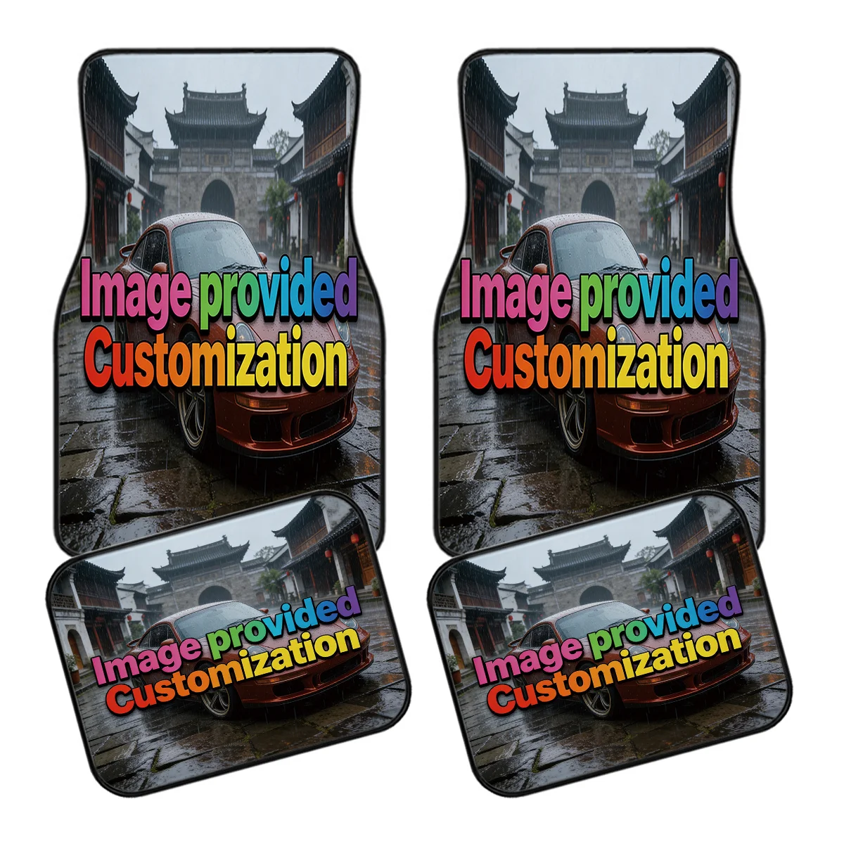 4pcs Custom Car Floor Mats, Personalized Photo Design, Suitable For Front And Rear Seat Protection, Universal Car Model Front An