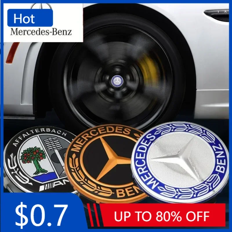 

Car Sticker 4PCS 75mm Car Wheel Center Cap Hub Covers Badge Accessories For Mercedes benz AMG C E S GLE CLC Class W204 W203 W205