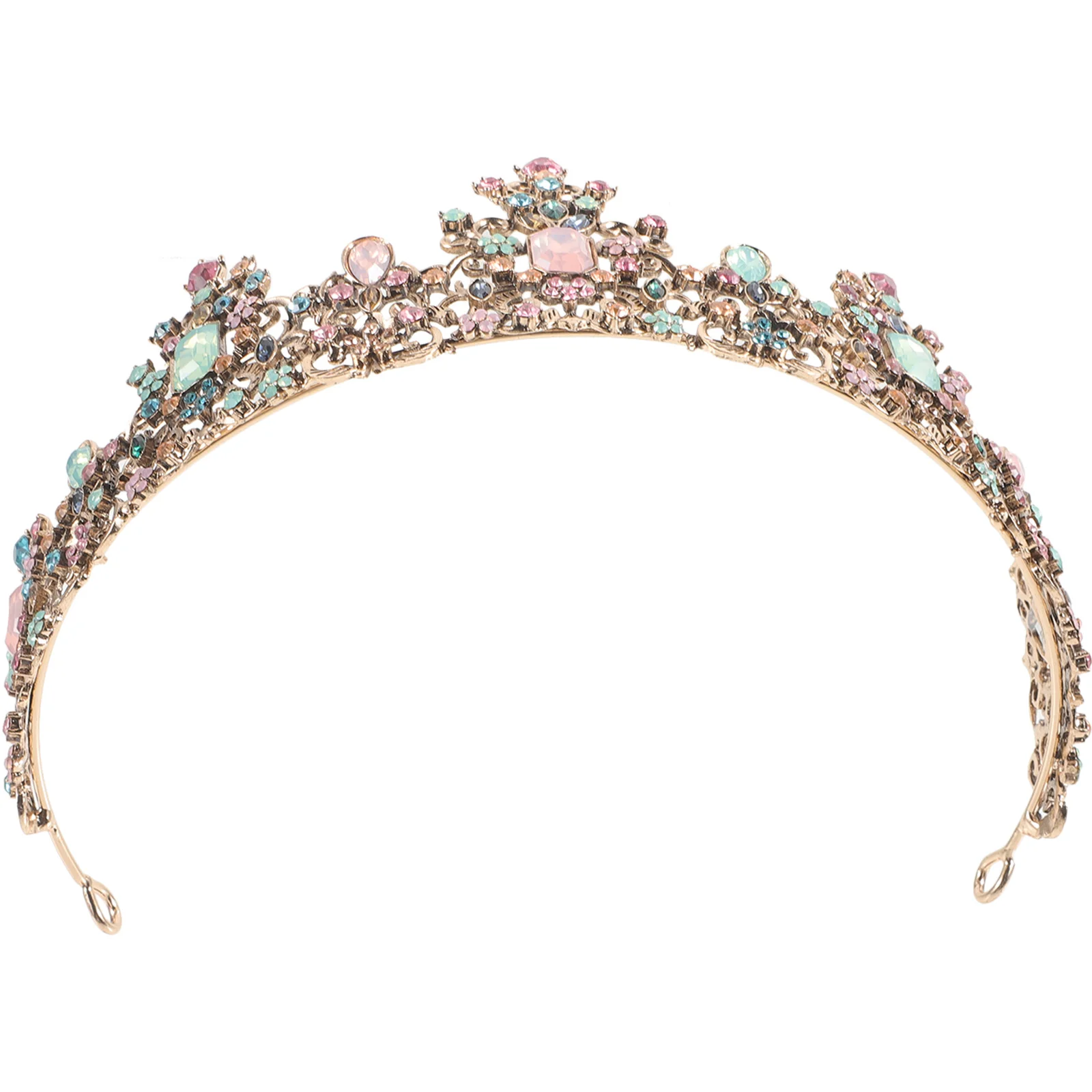 

1pc Colorful Gemstone Crown Headpiece Bridal Tiara For Wedding Prom Party Hair Accessories Tiaras Women Bridal Crown