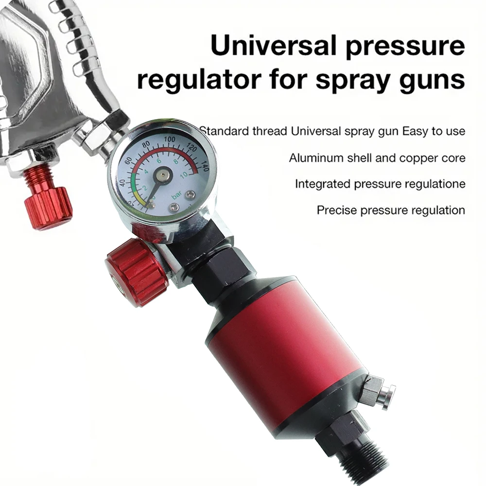 Air Regulator with Air Filter Spray Gun Air Regulator Gauge Air Spray In-Line Water Trap Filter Tools Paint Spray Gun Regulator