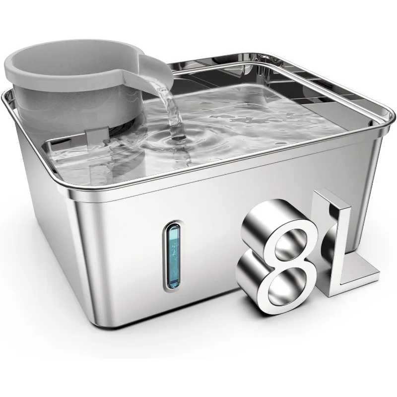 

Dog Water Fountain Stainless Steel, 270oz/2.1Gallon, Pet Water Fountain for Cats and Dogs, Pet Drinking Fountain with Large
