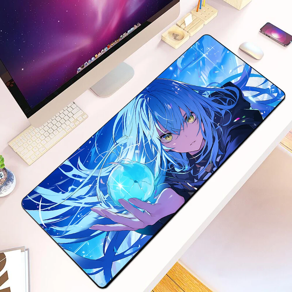 Web Novel Anime Rimuru Slime Mousepad HD-Druck Computer-Gamer-Mauspad mit rutschfestem Rand, XXL 90 x 40 cm, Tastatur-PC-Schreibtischunterlage