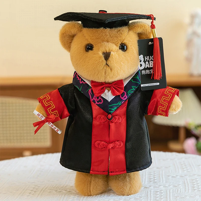 

Kawaii Plush Toy Cute Graduation Bear in Bachelor Gown and Doctoral Cap Stuffed Doll Teddy Bear for Children Birthday Gift
