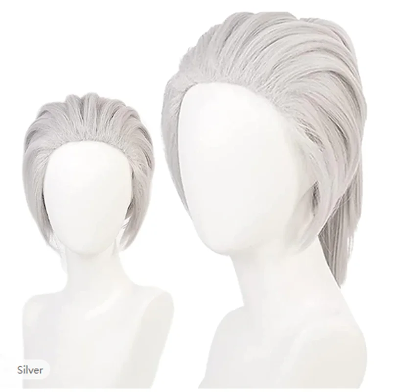 Anime wig Demon Slayer Uzui Tengen Cosplay Wigs for Men Women Short gray hair for Halloween carnival Costume Party Wigs