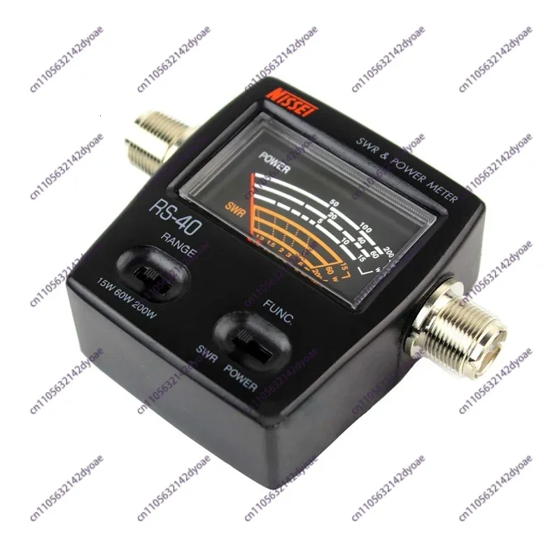 standing wave meter power meter, RS40 UV dual-segment SWR power meter, measurable power range: 0~200W RS-40