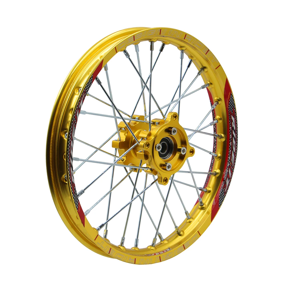 Motocross 1.85x12" Rear 1.40x14" Front Aluminum Wheel Rims 15mm CNC Hub Kit For KLX CRF Kayo BSE Dirt Pit Bike Motorcycle Parts view 6