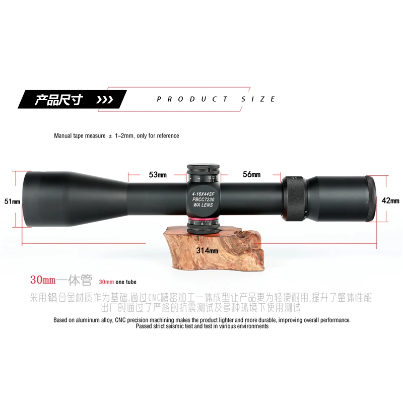 T-EAGLE Optical Sight Tactical Long Range Spotting Scope, Rifle Hunting, Ak Airsoft Pistol, Weapons Accessories, R4-16X44SF