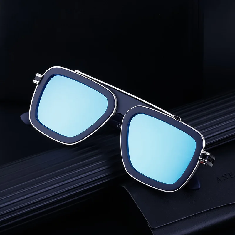 Modische Eckige Punk-Sonnenbrille für Herren 2026 Luxusmarke Vintage Retro Sonnenbrillen für Männer Steampunk Anti-Blaulicht-Brillen – Detail 5