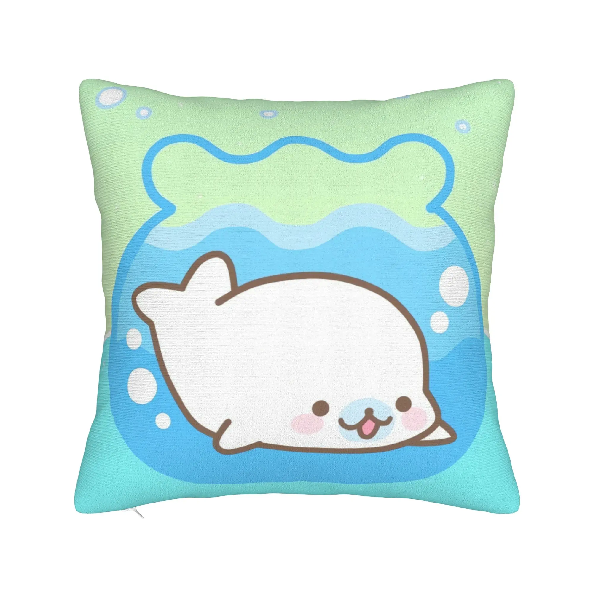 White Seal Strawberry Pillow Case Mamegomas Kawaii Pillow Cover Soft Pillowcases For Sofa Bedroom Home Decor