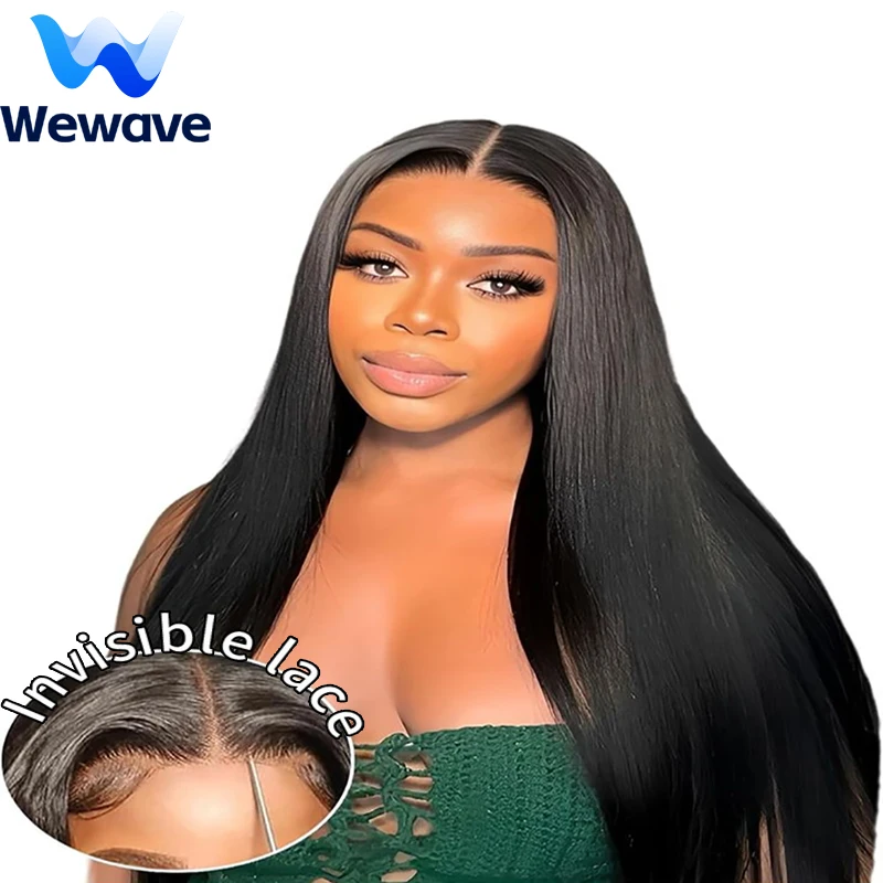 

Бесклеевой парик Wewave 1b Черный парик Bone Прямой парик из натуральных волос 5x5 Wear And Go Pre Cut Отбеленные бразильские парики с узлом Оригинал