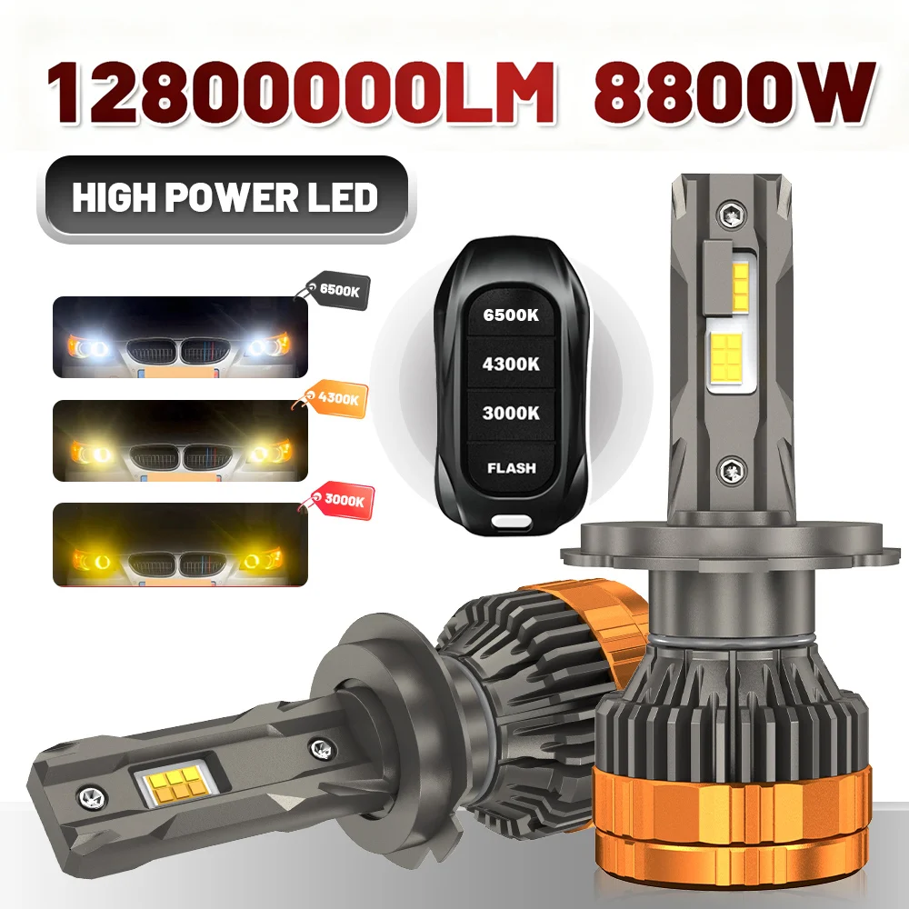 8800W H7 LED Car headlight bulb Canbus No Error H1 LED H11 9005 9006 9012 HB3 HB4 H4 Car Headlight Auto Fog Lamp LED Bulbs 12V
