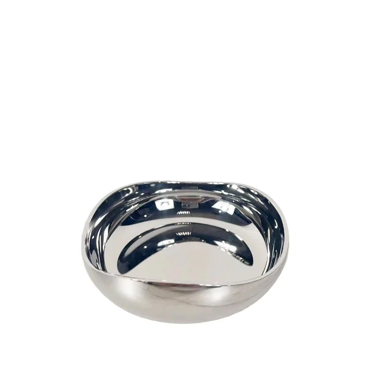 

New Modern Light Luxury Round Stainless Steel Mirror Ashtray Jewelry