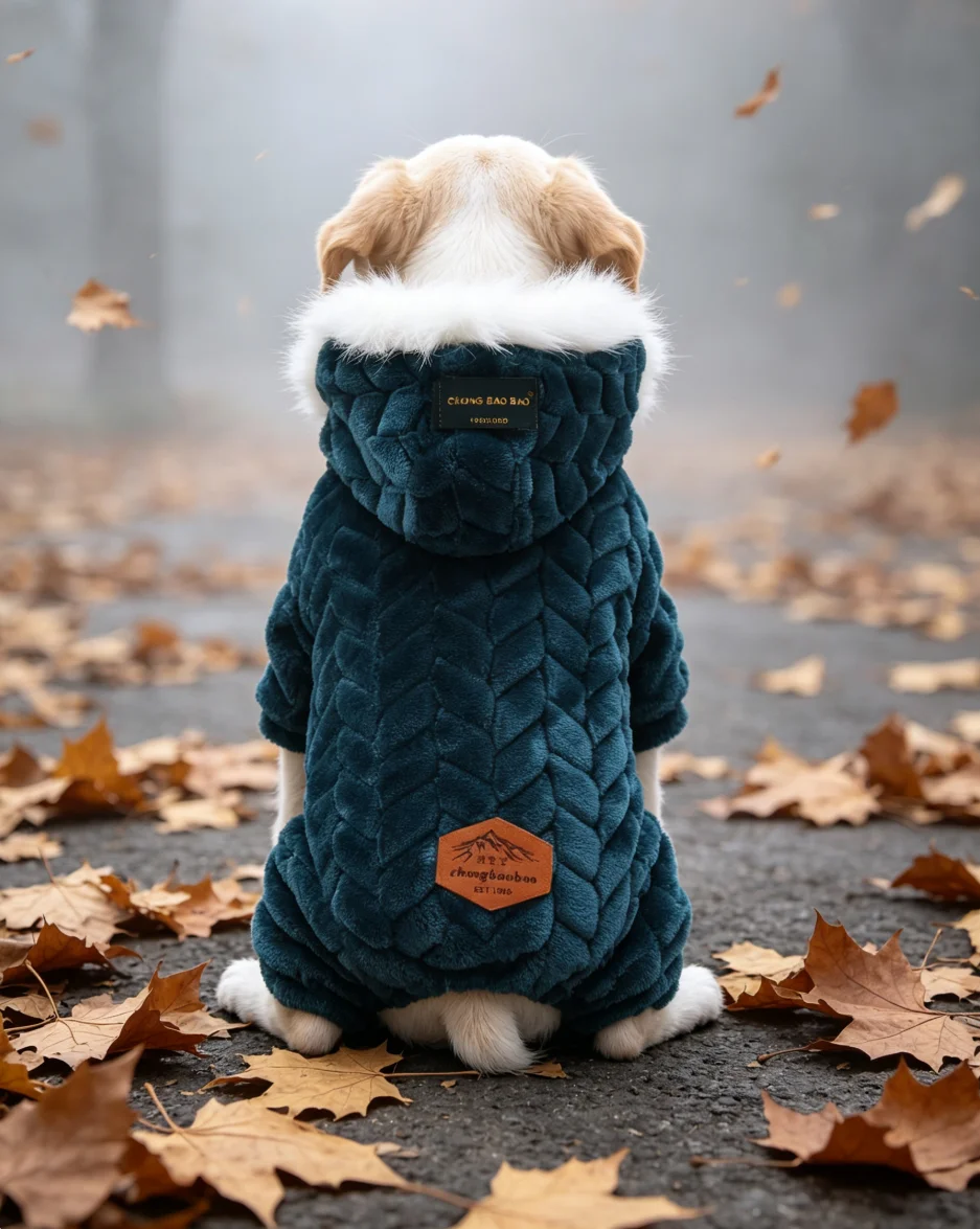 Haustierkleidung, verdickte warme Herbst- und Winteroutfits, Hundekleidung, Tierkostüme, vierbeinige Welpenanzüge, verdickte warme Mäntel – Detail 5