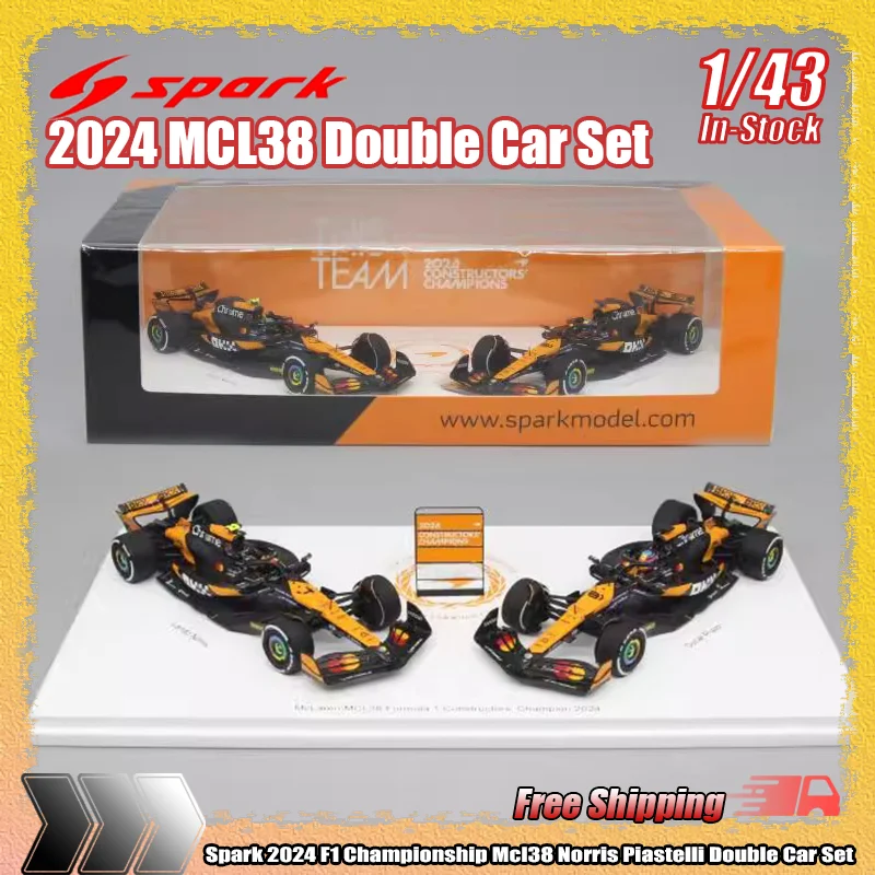 

New In Stock Spark 1:43 2024 F1 Championship Mcl38 Norris Piastelli Double Car Set Resin Miniature Racing Model Collection Gifts