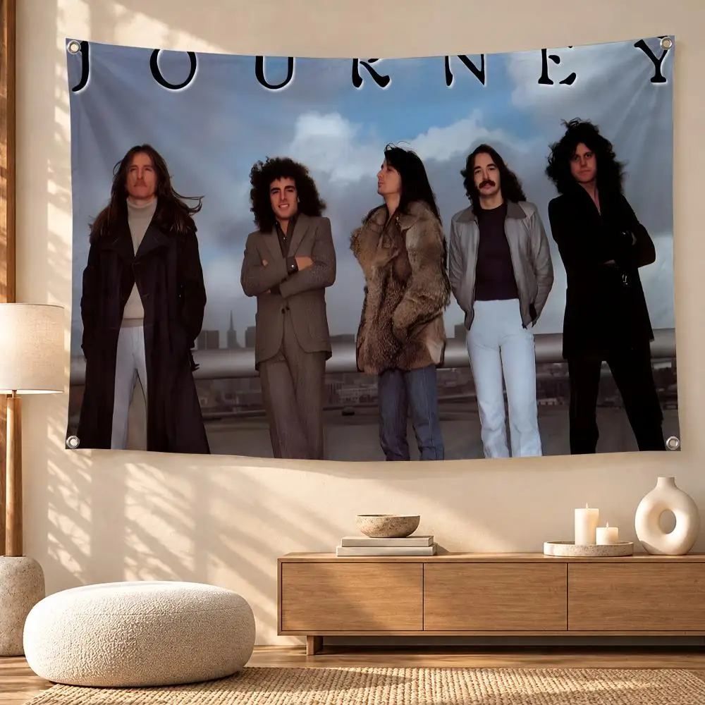 Journey Classic Rock Band Legacy Flags Wall Hanging for Outdoor Camping, Family Celebrations & Garden Home Decor Gift