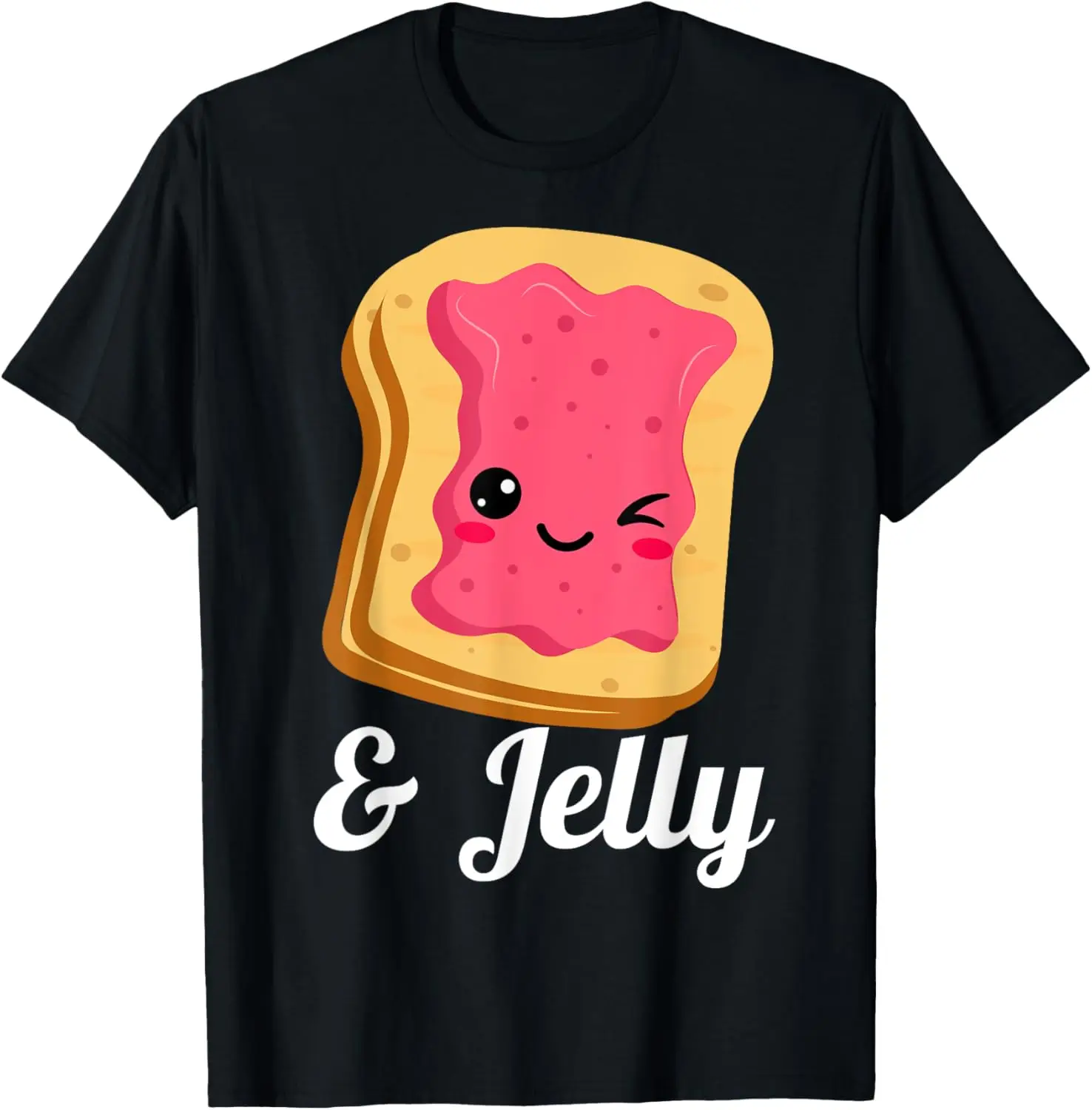 Mantequilla de maní y gelatina PB&J gemelos de mermelada de fresa a juego. camiseta
