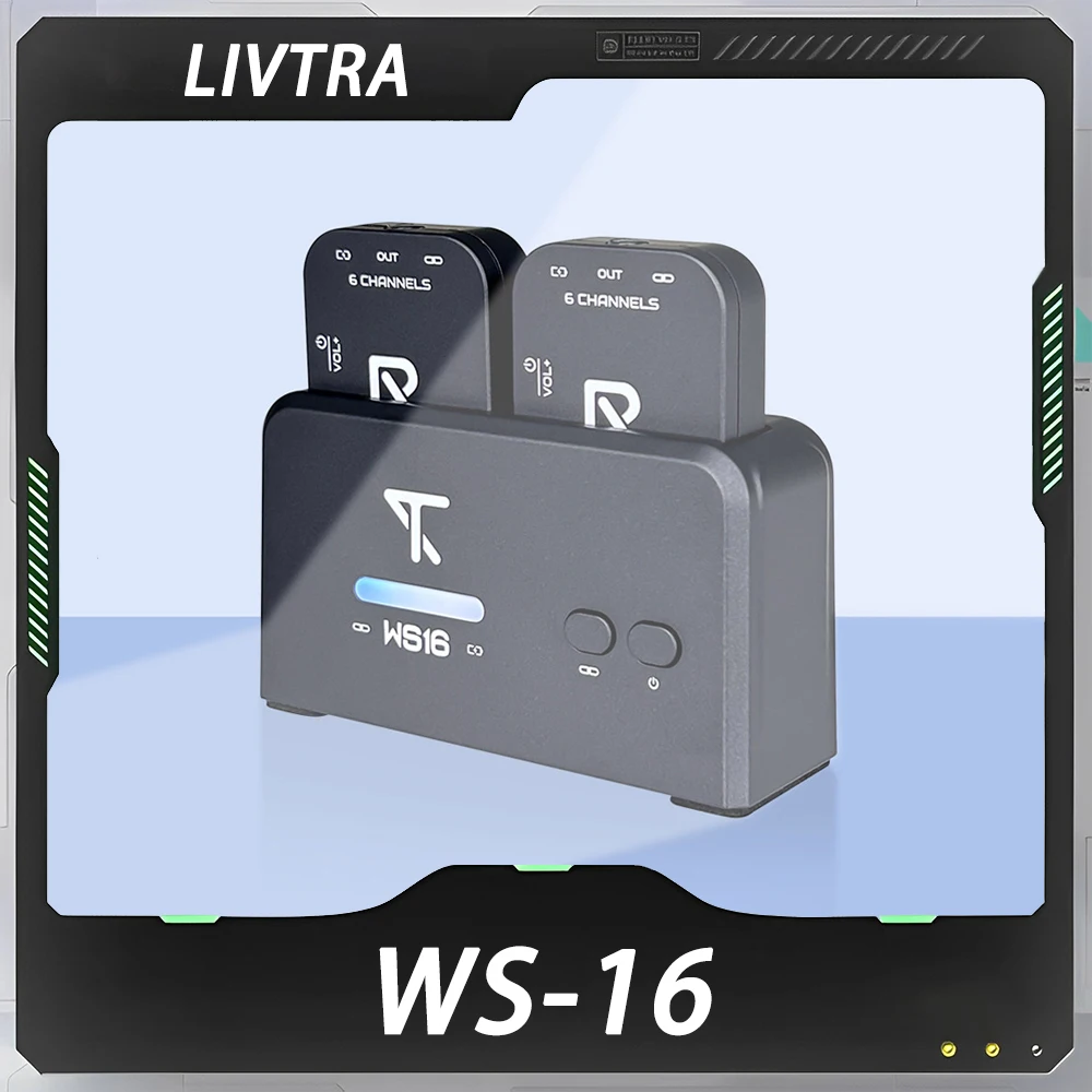 livtra-ws16-ear-monitor-systemrechargeable-wireless58ghz-transmitter-receiver-for-audio-recorder-use1t2r-single-rx-available