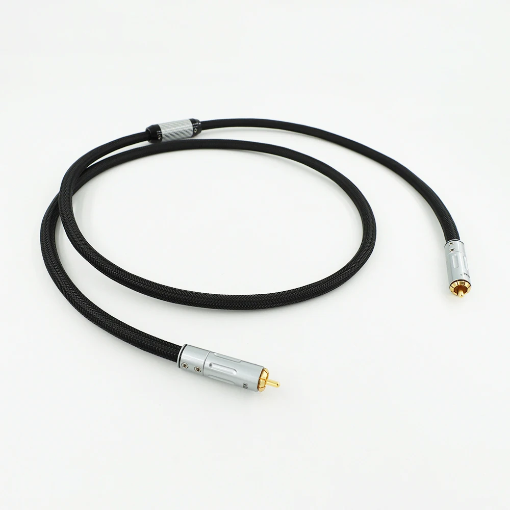 

pure silver coaxial audio cable 75 Ω subwoofer cable output SPDIF digital decoding TV power amplifier 5.1 audio cable