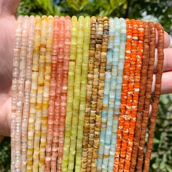 Natural Heishi Disc Stone Bead 2x4mm Yellow Aventurine Jaspers Round Flat Loose Beads For Jewelry Making Necklace Bracelets DIY