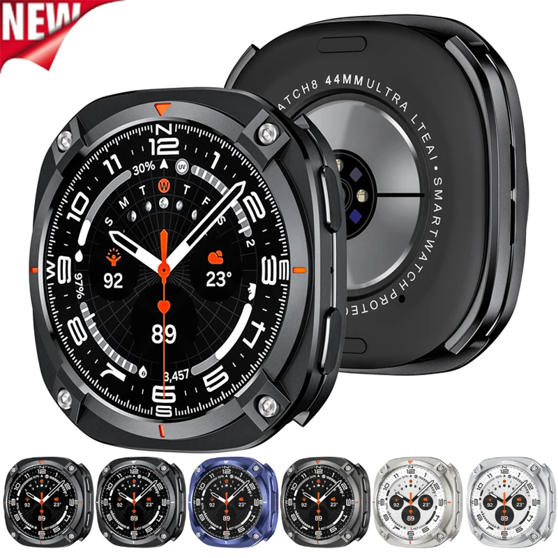 Armor-Metallgehäuse für Samsung Galaxy Watch 9 44 mm, harter Rahmen, schützender Stoßfänger für Galaxy Watch 8 44 mm, Zubehörhülle