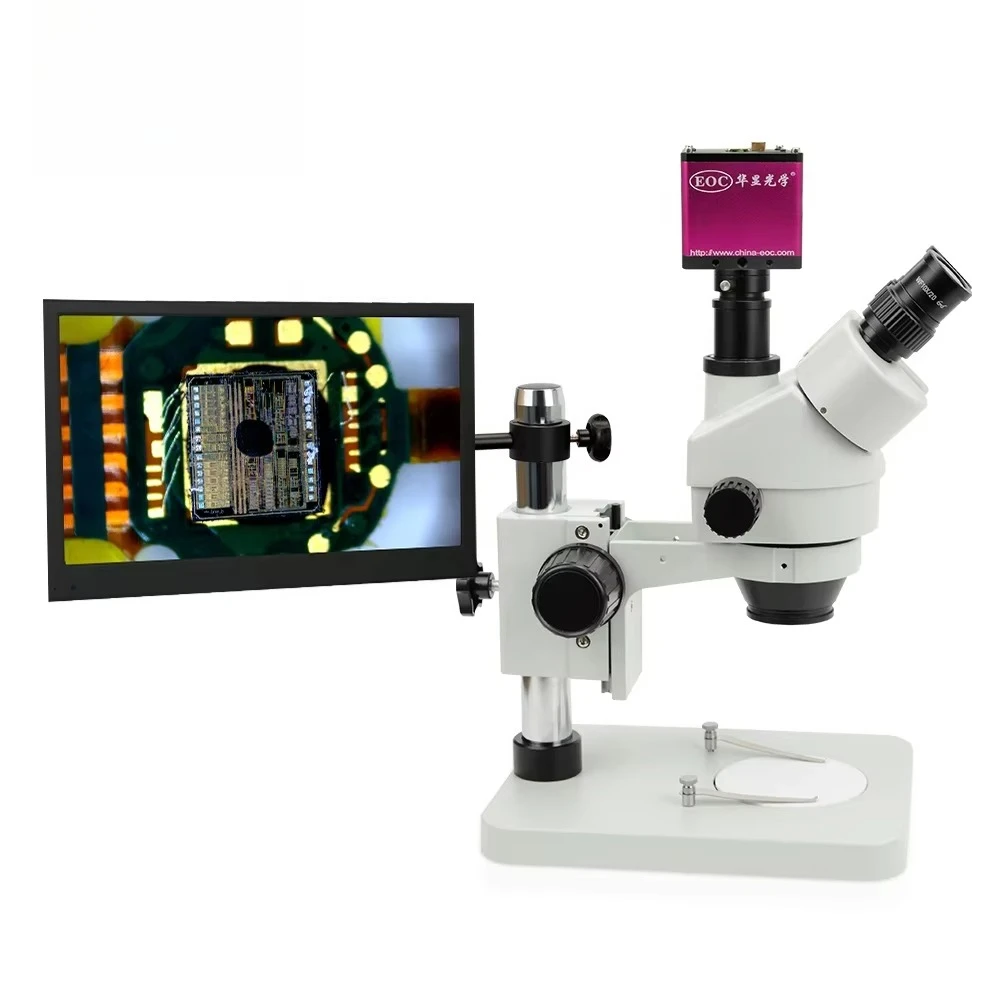 

5MP Precision Measurement Trinocular Stereo Electronic Microscope - Built-in Camera, 1200X Digital Zoom, Adjustable LED Light