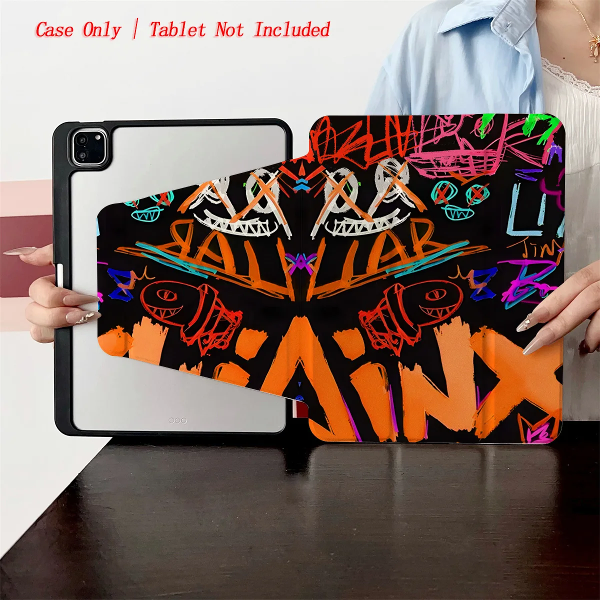 

Orange Graffiti Pattern iPad Case - 360° Rotatable Foldable Cover for Apple iPad Pro/Air/Mini