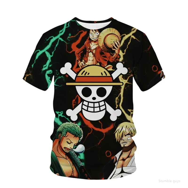 Herrenmode One Piece T-Shirt mit Shanks-Gruppen-Print, Jungenkleidung, Mädchenkleidung, Kurzarm-Trikot für Herren, leichte Oberteile