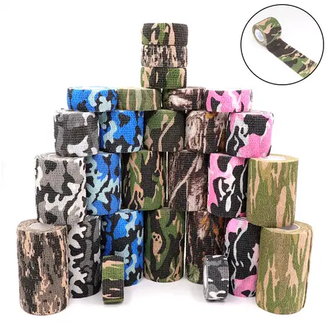 1 pcs Camouflage Invisible Tape Camo Form Reusable Self Cling Camo Hunting Fabric Tape Wrap Outdoor Camping Accessories
