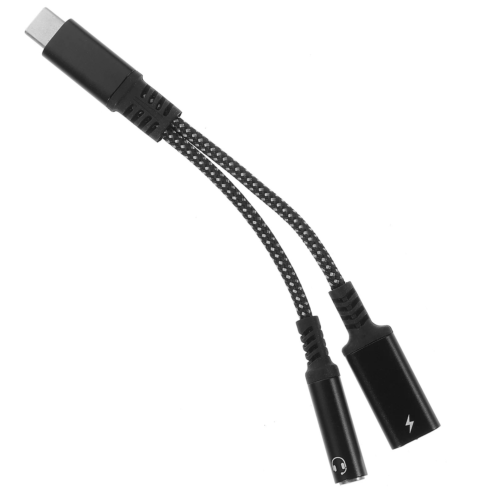 

USB C to 35mm Jack Audio Adapter Headphone Aux Splitter Black 60W Fast Charge Portable Travel Business Trip Efficient