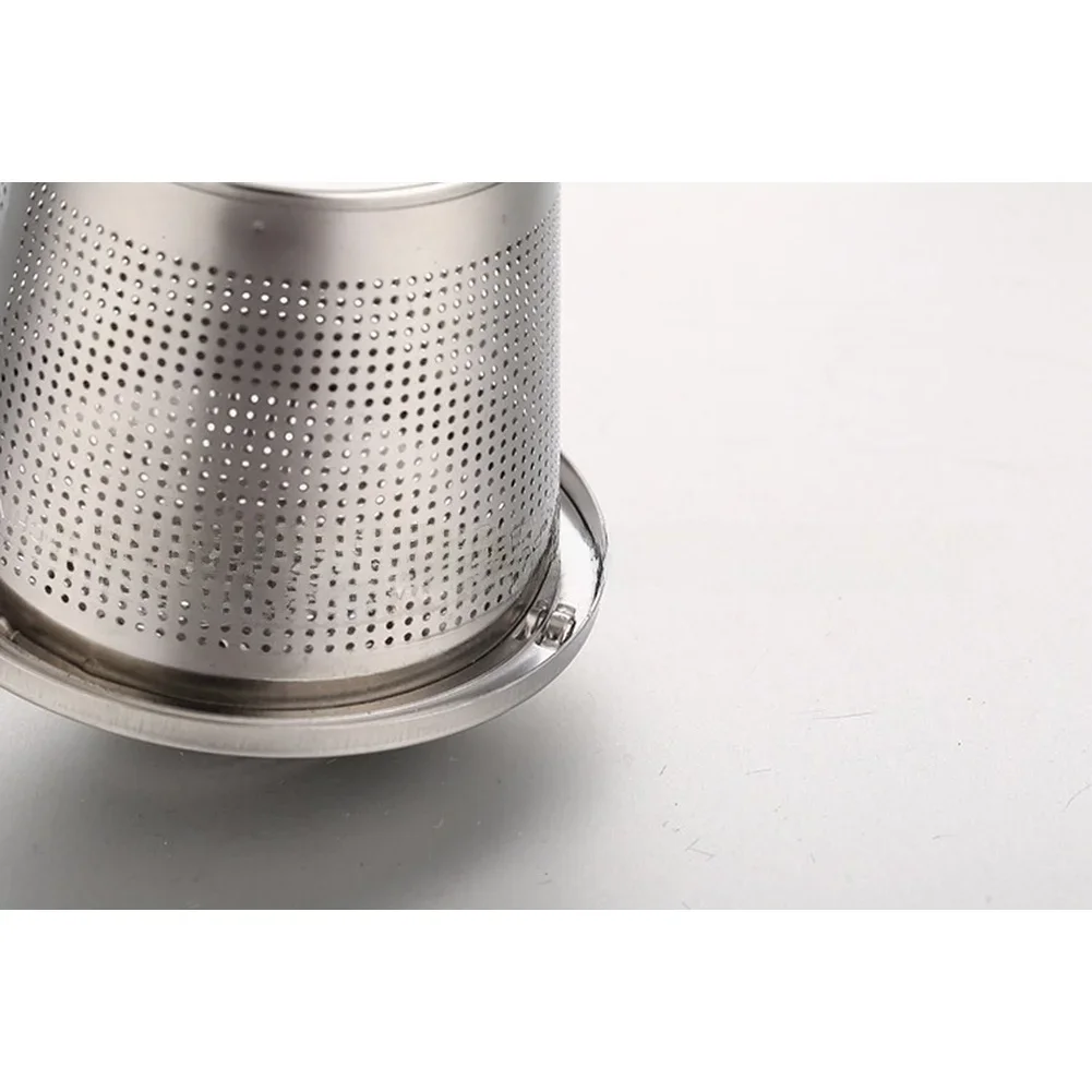 

304 stainless steel spice ball tea infuser filter with fine mesh holes and hanging chain for coffee soup and seasoning use